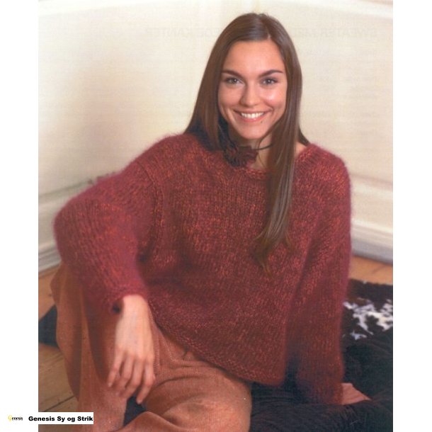 Sweater med retstrikkede kanter