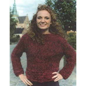 Bluse strikket i 3 trde Mohair