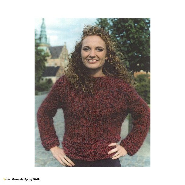 Bluse strikket i 3 trde Mohair