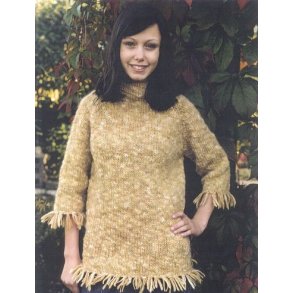 Pigebluse M/ 3/4 - rmer og frynser