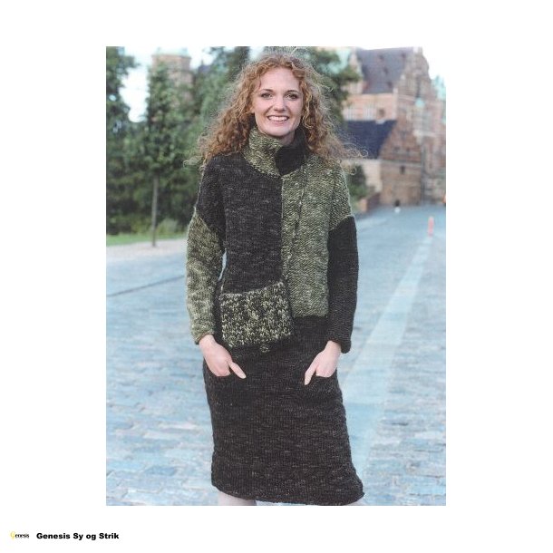 Bred bluse med synlige smme