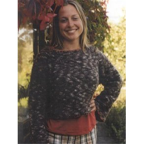 Raglanbluse med trompetrmer og tppesting