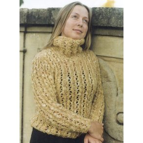 Sweater med hulmnster og rullekrave