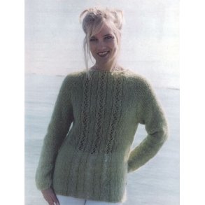 Raglanbluse med hulmnster