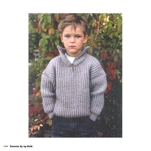 Brnesweater i halvpatent