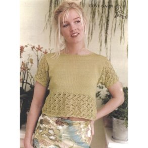 Bluse med hulmnster og perler