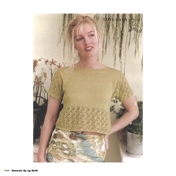 Bluse med hulmnster og perler