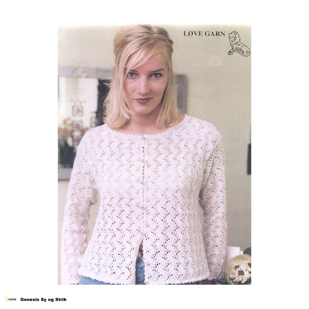 Cardigan med hulmnster og perler