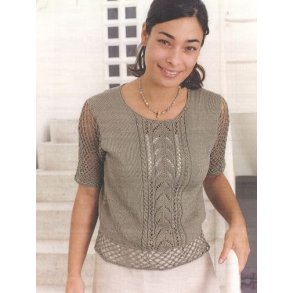 Bluse med hklede rmer