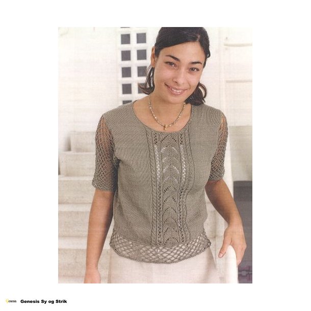 Bluse med hklede rmer