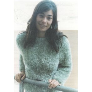 Langhret bluse med kanter i Bomuld