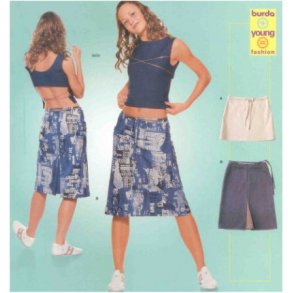 Nederdel med snrre i livet