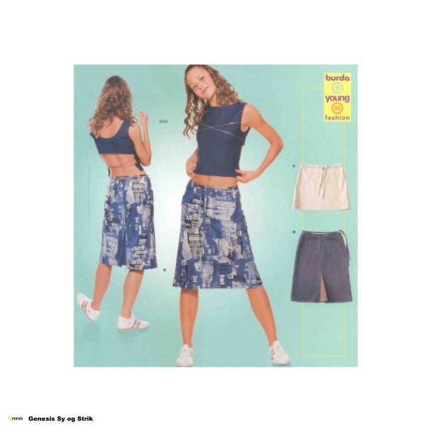 Nederdel med snrre i livet