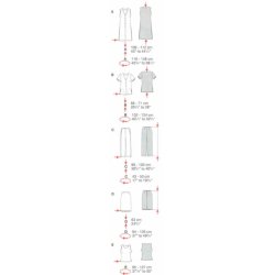 Nederdel, bluse og lang cardigan