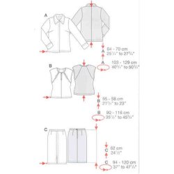 Jakke, nederdel og top