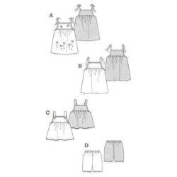 Sommerkjole, bluse og shorts