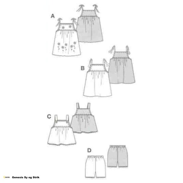 Sommerkjole, bluse og shorts