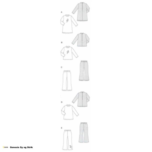 Kjole, bluse og bukser