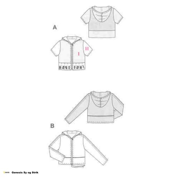 Bluse m/ lynls og korte eller lange rmer