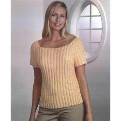 Kortrmet bluse i rib