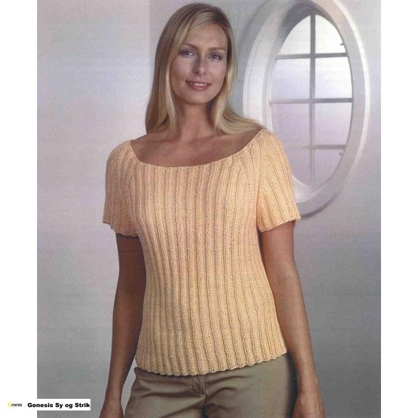 Kortrmet bluse i rib