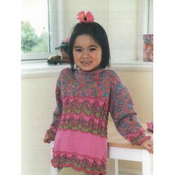 Bluse med blgekant og broderi