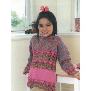 Bluse med blgekant og broderi