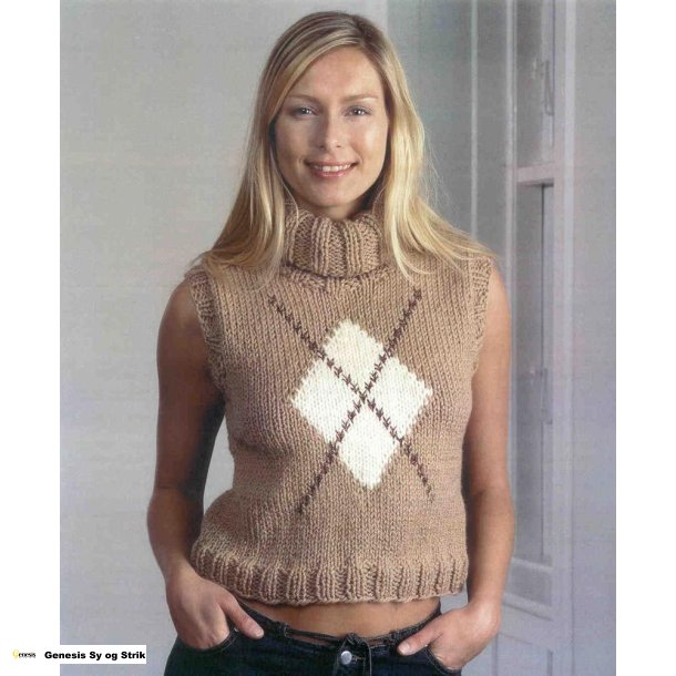 Bluse med enkelt harlequintern