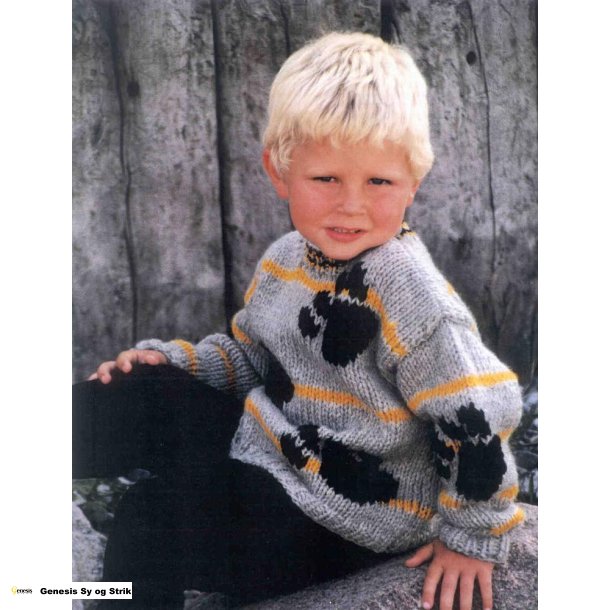 Drengesweater med striber og poter