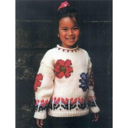 Pigesweater med blomster