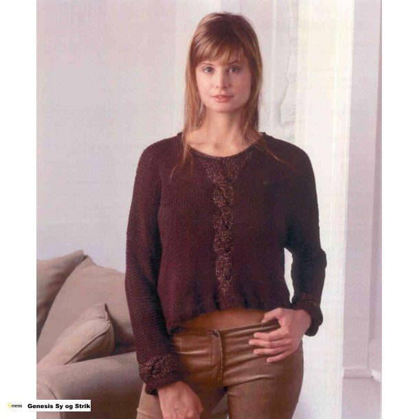 Bluse med glimmersnoning