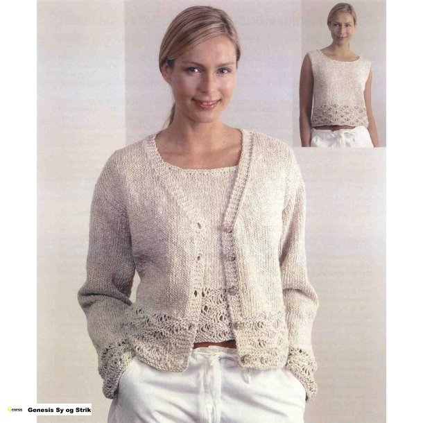 Top med blgemnster/Trje med blgemnster