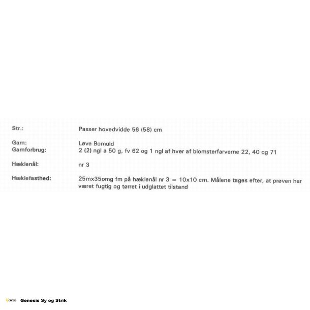 Hklet top / Bllehat med smblomster