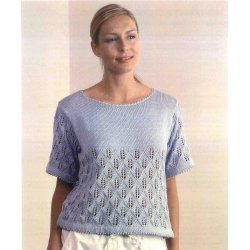 Kortrmet bluse med hulmnster