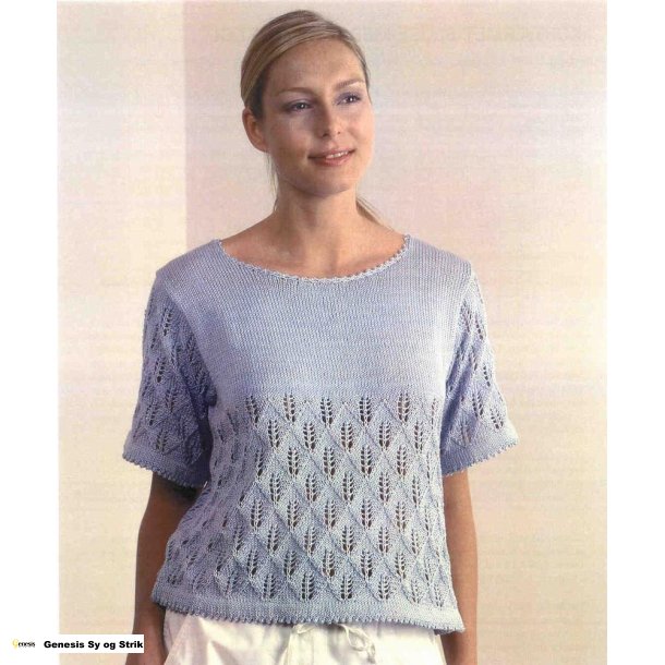 Kortrmet bluse med hulmnster