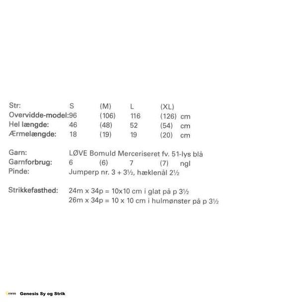 Kortrmet bluse med hulmnster