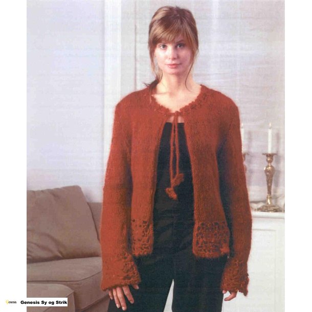 Mohairtrje med hklet kant