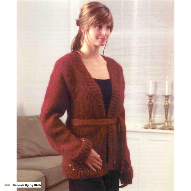 Trje med bred krave og pailletter