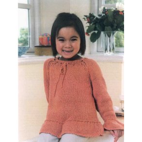 Pigebluse med flse-kanter