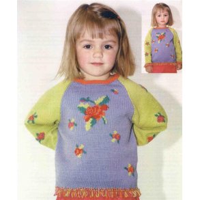 Raglanbluse med blomster