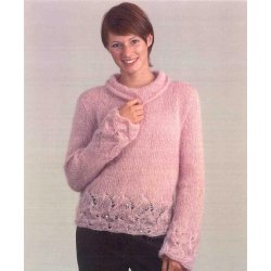 Bluse med hulkanter og pailletter