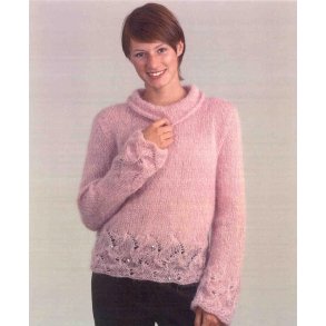 Bluse med hulkanter og pailletter