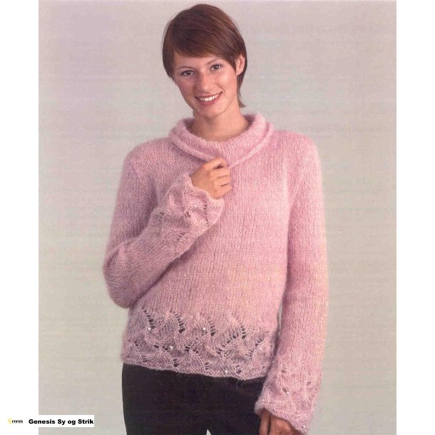 Bluse med hulkanter og pailletter