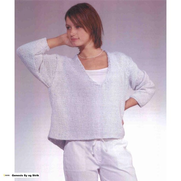 Bluse med snoning i halsudskringen