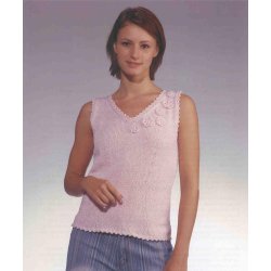 Top med hklede blomster