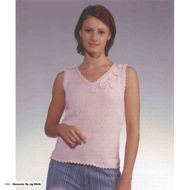 Top med hklede blomster