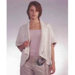 Bred vest med perlestrikkede kanter