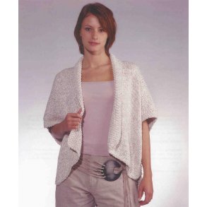 Bred vest med perlestrikkede kanter