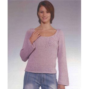 Bluse med hklede blomster