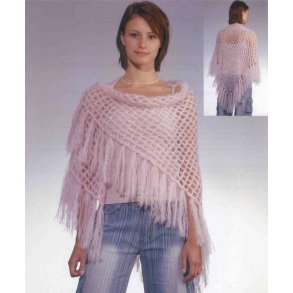 Hklet sjal med frynser